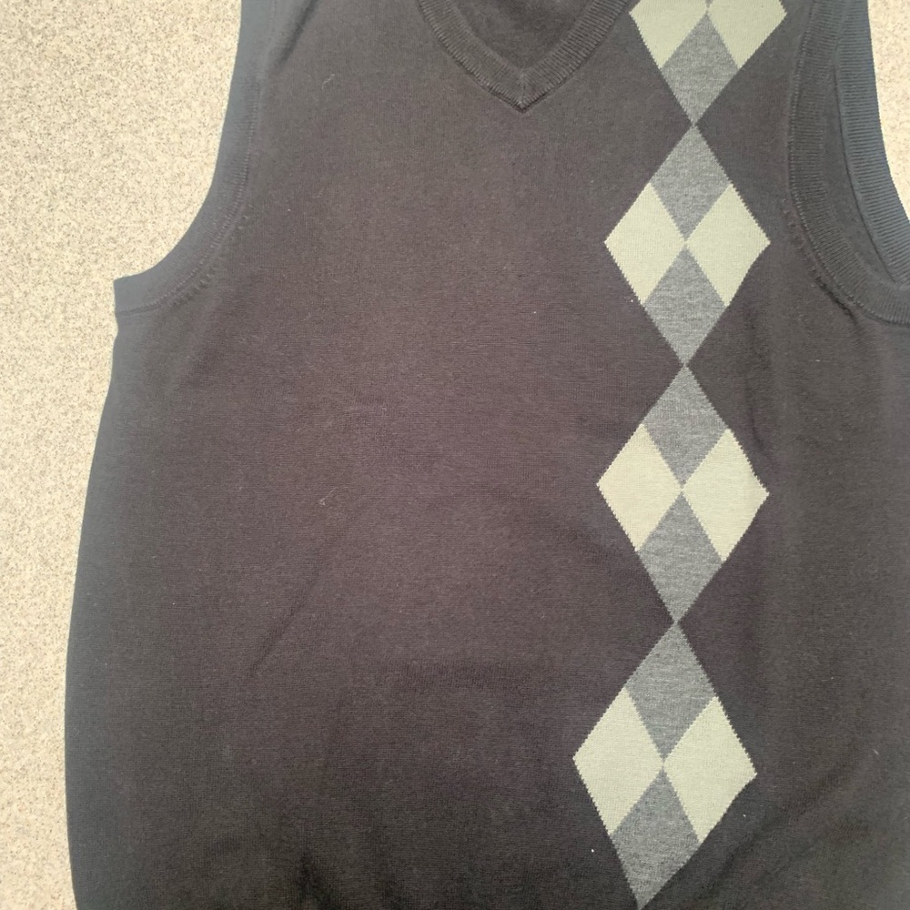 Men's Black Argyle Sweater Vest